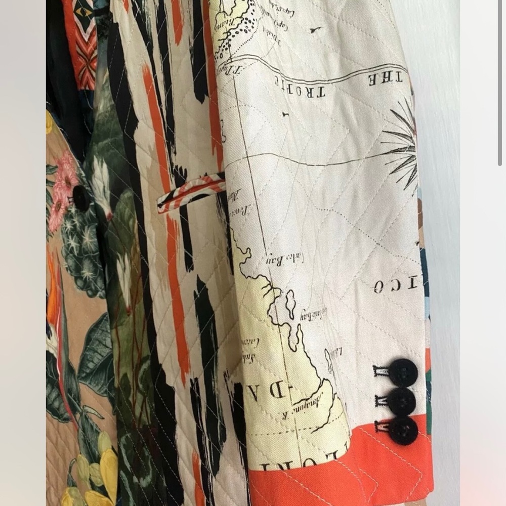 Vilagallo Patchwork Quilted Blazer Jacket Coat Si… - image 7
